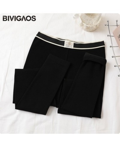 Fall Winter New Woven Label High Waist Leggings Women Black Pants Velvet Thick Cotton Seamless Warm Leggings $39.06 - Bottoms