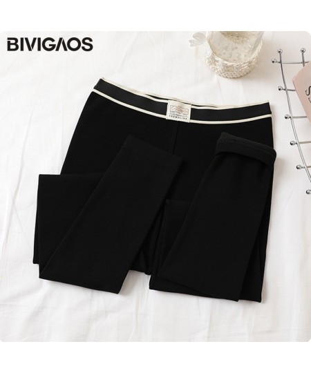 Fall Winter New Woven Label High Waist Leggings Women Black Pants Velvet Thick Cotton Seamless Warm Leggings $39.06 - Bottoms