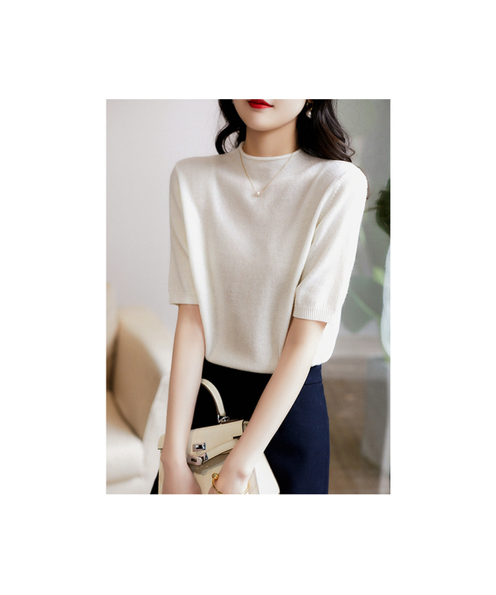 Casual Korean Knitted Blouse Women 2023 New Women Tops Half-Turtleneck Fashion Chic Clothes Summer Solid Loose Clothing 13777...