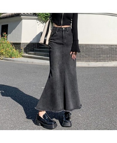 2023 New Fashion Fish Tail Denim Mermaid Style Skirts For Women Denim Jeans Stretch S-XL Long Maxi Skirts Slim Hip $66.80 - S...