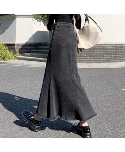 2023 New Fashion Fish Tail Denim Mermaid Style Skirts For Women Denim Jeans Stretch S-XL Long Maxi Skirts Slim Hip $66.80 - S...