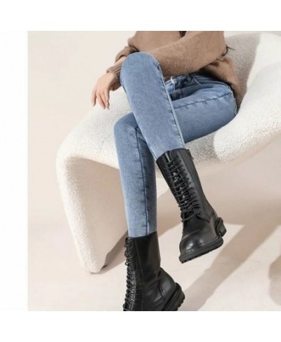 Thick Female Velvet Women High Waist Skinny Jeans Simple Fleece Warm Slim Fit Stretch Ladies Winter Casual Denim Pencil Pants...