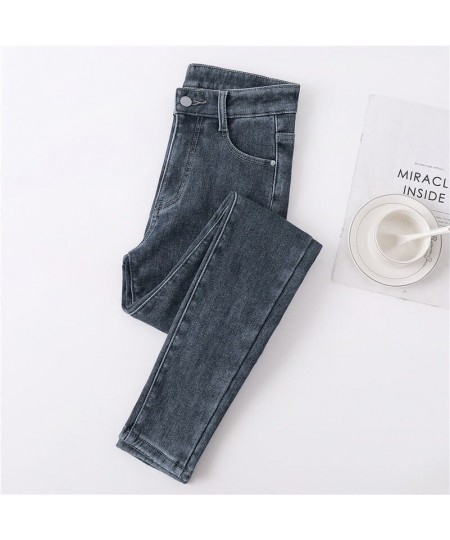 Thick Female Velvet Women High Waist Skinny Jeans Simple Fleece Warm Slim Fit Stretch Ladies Winter Casual Denim Pencil Pants...