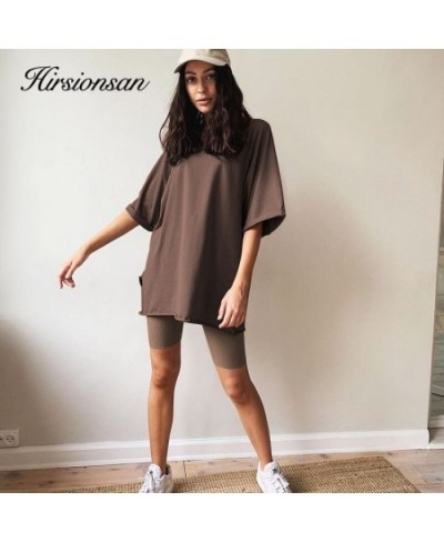 Summer Cotton Loose Sets Women 2023 Oversized Two Pieces T Shirts and High Waist Knitted Shorts Outfits Tracksuit $64.47 - Su...