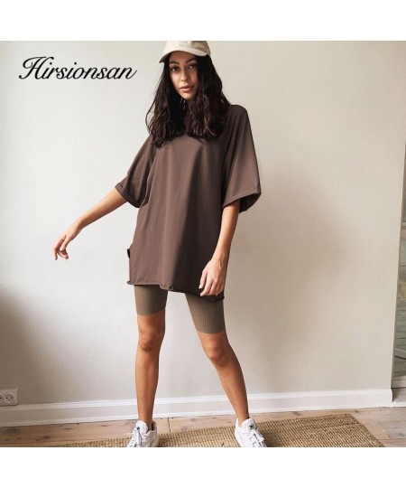 Summer Cotton Loose Sets Women 2023 Oversized Two Pieces T Shirts and High Waist Knitted Shorts Outfits Tracksuit $64.47 - Su...