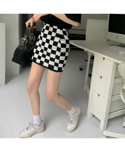 Women's Skirt Mini Y2k High-Waisted Goth Sexy Summer A-line Grunge Plaid Korean Fashion Harajuku Vintage Clothes $22.95 - Skirts