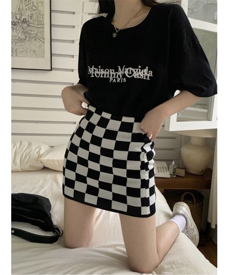 Women's Skirt Mini Y2k High-Waisted Goth Sexy Summer A-line Grunge Plaid Korean Fashion Harajuku Vintage Clothes $22.95 - Skirts