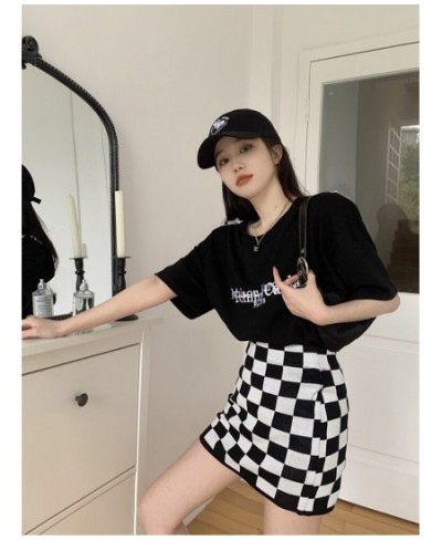 Women's Skirt Mini Y2k High-Waisted Goth Sexy Summer A-line Grunge Plaid Korean Fashion Harajuku Vintage Clothes $22.95 - Skirts