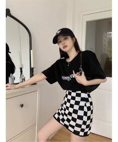 Women's Skirt Mini Y2k High-Waisted Goth Sexy Summer A-line Grunge Plaid Korean Fashion Harajuku Vintage Clothes $22.95 - Skirts