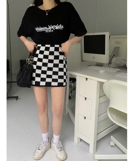 Women's Skirt Mini Y2k High-Waisted Goth Sexy Summer A-line Grunge Plaid Korean Fashion Harajuku Vintage Clothes $22.95 - Skirts