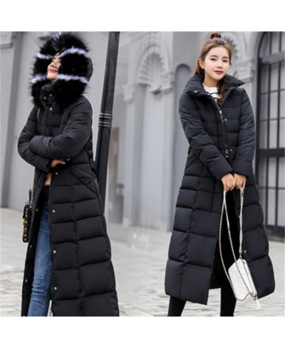 2023 Women's winter new style big fur collar long over-the-knee thick coat Korean style slim down padded jacket H600 $84.22 -...