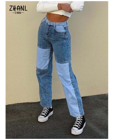 Baggy Black Patchwork Woman Jeans Mom Pants Vintage High Waist Boyfriend Girls Trousers 90s Streetwear Y2K Female Straight $5...