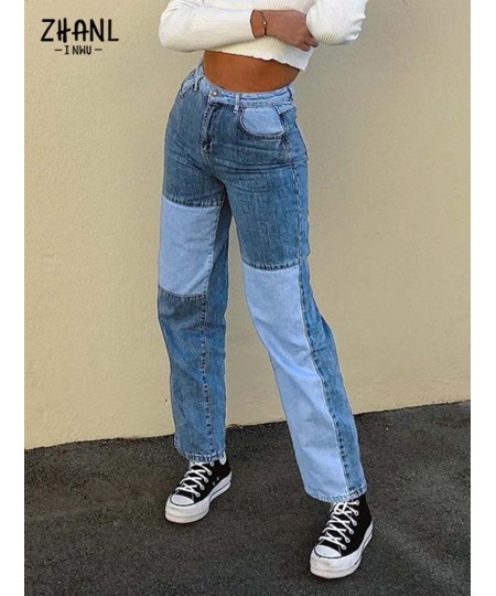 Baggy Black Patchwork Woman Jeans Mom Pants Vintage High Waist Boyfriend Girls Trousers 90s Streetwear Y2K Female Straight $5...