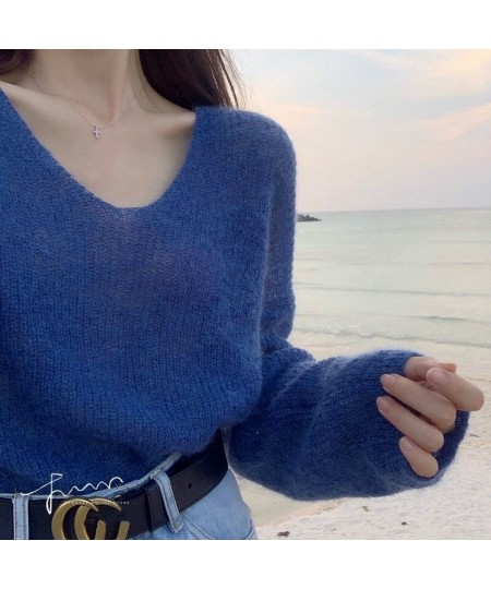 Pullovers Women Lovely Girls Casual Summer Solid Simple Sweater Ulzzang Daily College 2023 Fashion Sun-proof See-through $28....