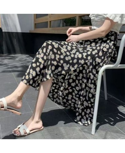 Fashion Cotton Women Floral Print Skirt Side Tie Beach Skirts Summer High Waist Wrap Flower Long Skirt With Slit $21.60 - Skirts