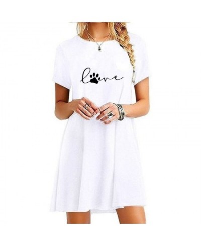 Ladies Round Neck Above Knee Dress Casual Sexy Mini Skirts Dresses for Women Fashion Summer Short Sleeve Printed Long T-shirt...