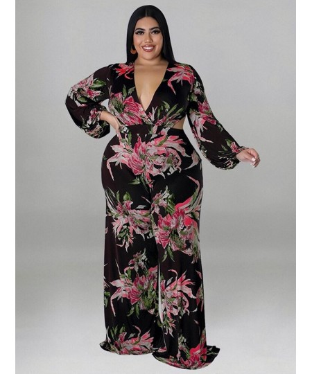 Clothing for Women Plus Size Jumpsuit Women Elegance Sexy Cut-out One Piece Long Sleeve Jumpsuit Wholesale Bulk $52.63 - Plus...