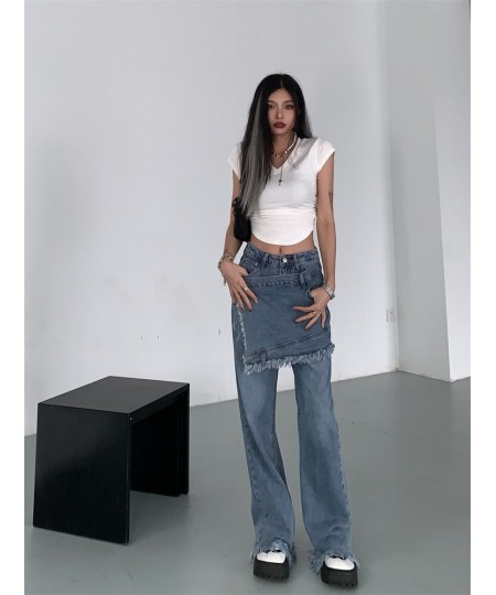 Acubi Fashion Baggy Y2k Jeans Korean Wide Pants for Women Streetwear 2022 Trend Straight High Waist Trousers Harajuku $53.25 ...