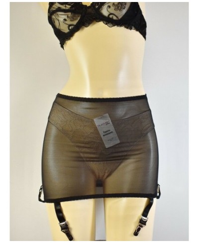 Sheer Mesh vintage high-waist girdle metals Garter Belt 6 Straps skirt Suspender(s-3xl）outsize queen size $34.43 - Underwear