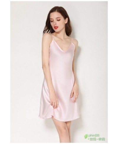 Women's 93% Mulberry Silk 7% spandex satin silk spaghetti straps Chemise Full Slip Nightdress Sleepwear M-3XL YM013 $75.44 - ...