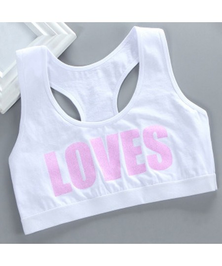 New Puberty Teen Girl Bra Tube Top Cotton Alphabetic Printing Big Girl Underwear Bralette Seamless Layered Crop Top $14.98 - ...