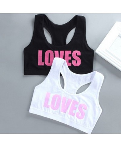 New Puberty Teen Girl Bra Tube Top Cotton Alphabetic Printing Big Girl Underwear Bralette Seamless Layered Crop Top $14.98 - ...