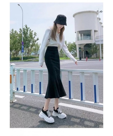 2022 Fishtail Skirt Denim Skirt Spring and Summer Women's High Waist Thin Temperament Street Casual Western Style Long Skirt ...