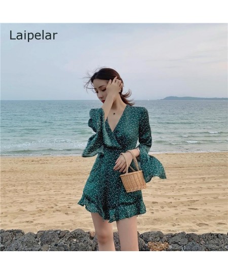 2023 Women's Fashion Jumpsuit Flare Sleeve V-Neck Waist Chiffon Jumpsuit Vacation Loose Refreshing Chiffon Jumpsuit $65.27 - ...