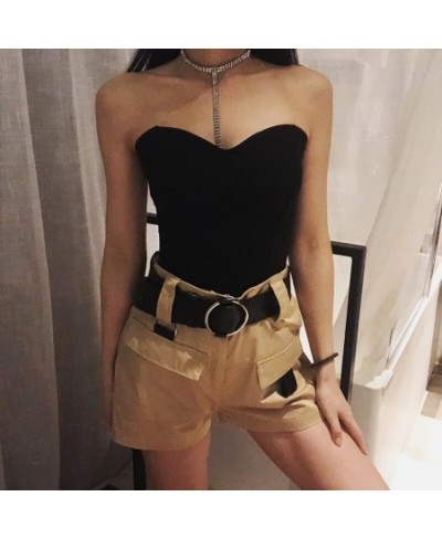 Black white tube tops strapless top strapless shirt vintage sleeveless off the shoulder crop top women tube shirt $33.47 - Un...