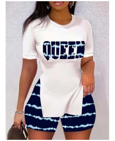 Summer Casual Print Suit Women O-neck Short-sleeve White T-shirt Top + Shorts Two-piece Set 2023 Fashion Boho Woman Sets 3XL ...