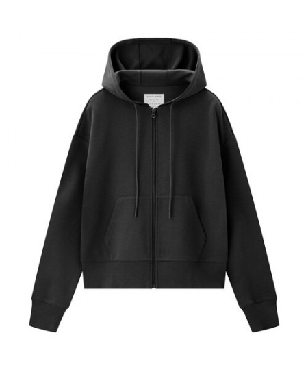 Women Hoodies Kanga Pocket Open Placket Loose Hoodie Zip Front Kanga Pocket Simple Loose Hoodies 05372100 $76.04 - Jackets & ...