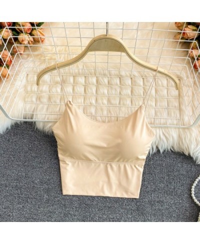 Shoulder Spaghetti Off In Crop Sports Built Bra Camisole Silk Strap Vest Summer Top Sleeveless Women Sexy Ice Tops Bra $14.50...