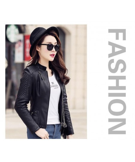 Women Spring Autumn Pu Leather Jacket Casual Slim Soft Moto Jacket Biker Faux Leather Jacket Female Coat Basic Streetwear $53...