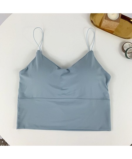 Shoulder Spaghetti Off In Crop Sports Built Bra Camisole Silk Strap Vest Summer Top Sleeveless Women Sexy Ice Tops Bra $14.50...