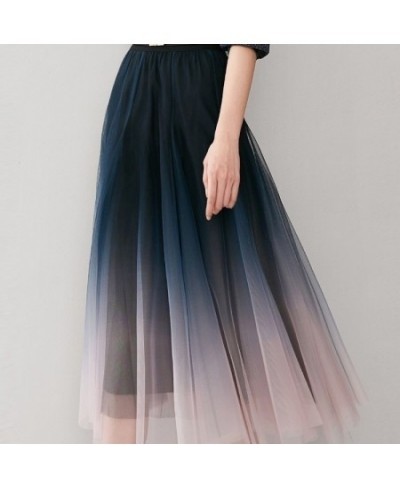 New Mesh Skirt High Waist All-match Skirt Elegant Fashion Pleated Midi Skirt Female Length 80CM White Skirt Pleated Skirt $39...