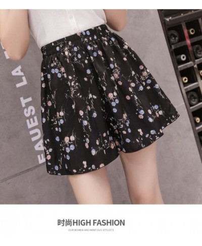 New Summer Women Floral Print Chiffon Mini Shorts Sexy Casual Streetwear High Waist Female Loose Wide Leg Shorts Skirts Elega...