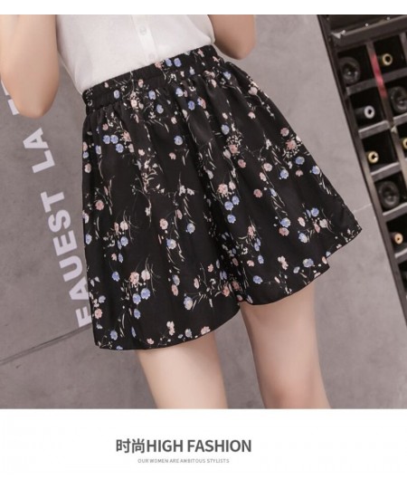 New Summer Women Floral Print Chiffon Mini Shorts Sexy Casual Streetwear High Waist Female Loose Wide Leg Shorts Skirts Elega...