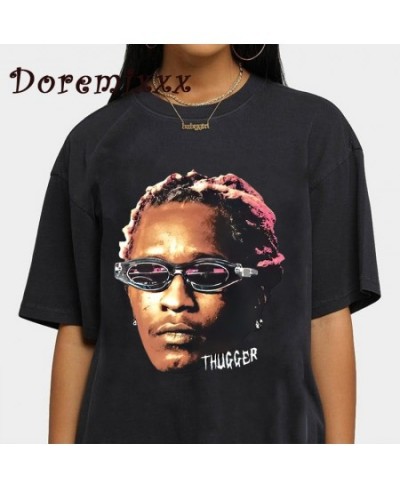 100% Cotton Unisex T Shirt Women Men Tee Shirts Young Thug Thugger Graphic T-shirt Rapper Style Hip Hop Tshirt Vintage Tops $...