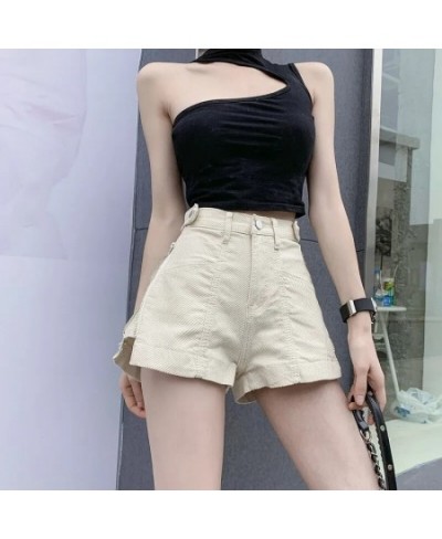 Chic Design Zipper Shorts Jeans Women Loose High Waist Short Vaqueros New Summer Y2k Beige Pants Streetwear Denim Wide Leg Pa...