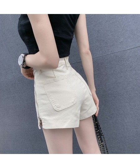 Chic Design Zipper Shorts Jeans Women Loose High Waist Short Vaqueros New Summer Y2k Beige Pants Streetwear Denim Wide Leg Pa...