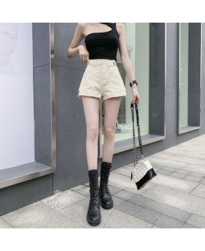 Chic Design Zipper Shorts Jeans Women Loose High Waist Short Vaqueros New Summer Y2k Beige Pants Streetwear Denim Wide Leg Pa...