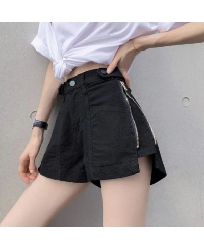 Chic Design Zipper Shorts Jeans Women Loose High Waist Short Vaqueros New Summer Y2k Beige Pants Streetwear Denim Wide Leg Pa...