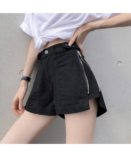 Chic Design Zipper Shorts Jeans Women Loose High Waist Short Vaqueros New Summer Y2k Beige Pants Streetwear Denim Wide Leg Pa...