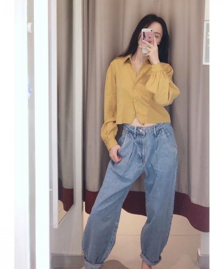 england vintage high street loose harem mom high waist jeans woman pleated Turnip pants boyfriend jeans for women $58.66 - Jeans