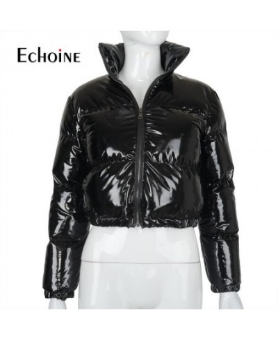 Echoine Women Autumn Winter Long Sleeve Zip Solid Down jacket Baggy Parkas Fashion Casual Puffer bubble Coat Streetwear Outfi...