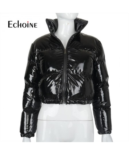 Echoine Women Autumn Winter Long Sleeve Zip Solid Down jacket Baggy Parkas Fashion Casual Puffer bubble Coat Streetwear Outfi...