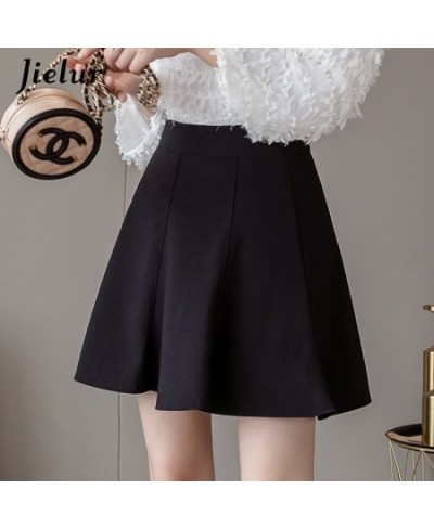 New Women's Skirt High Waist A-Line Skirts Pleated Black Basic Sexy Woman Skirts Female Korean Style Short Skirt S-XXL $32.27...