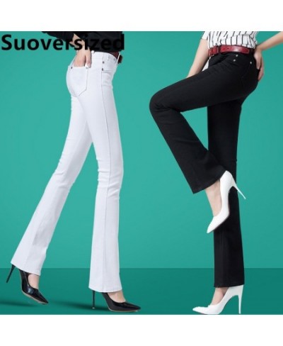 Women's Slim Stretch Black Flare Jeans Spring Fall High Waist Korean Skinny Vaqueros Fashion Streetwear Casual Bell-bottoms $...