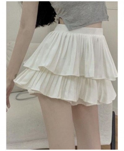 Korean New Woman Skirts Summer Fashion A-line Skirt Girls High Waist Ball Gown Solid Color Casual Dance Short Pleated Skirts ...