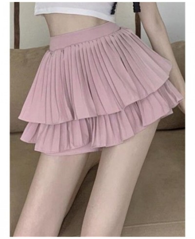 Korean New Woman Skirts Summer Fashion A-line Skirt Girls High Waist Ball Gown Solid Color Casual Dance Short Pleated Skirts ...